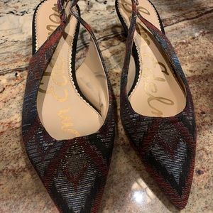 Sam Edelman textured sling backs